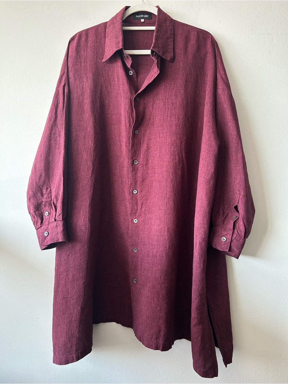 Eskandar A-line Linen Oversized Button Shirt